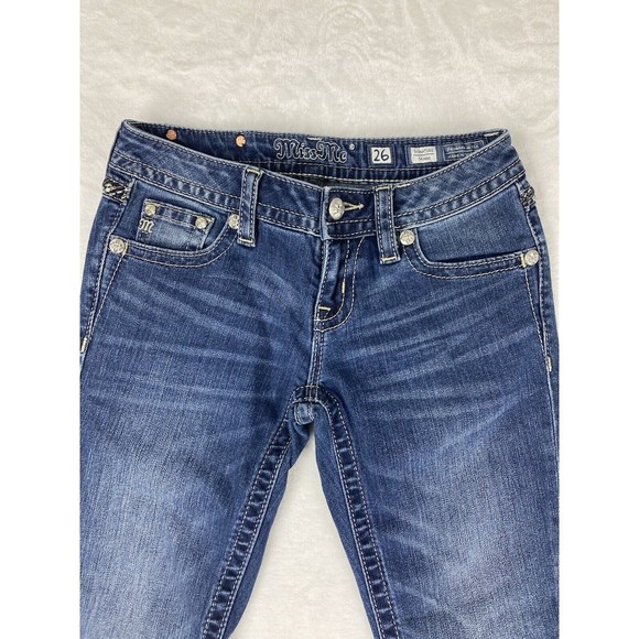 Miss Me Signature Skinny Jeans Women's Medium Wash Blue Size 26 - Picture 2 of 16